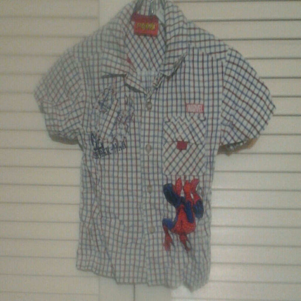 Marvel Spiderman Button Down Short Sleeve 3T